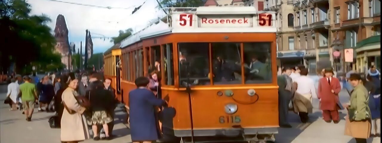 Berlin 1940s in Color, Post-WWII [60fps,Remastered] w/sound design added