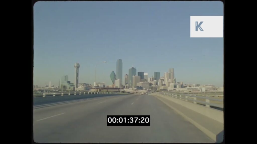 1990s Dallas POV Driving Freeway Skyscrapers 1990s Dallas POV Driving Freeway Skyscrapers